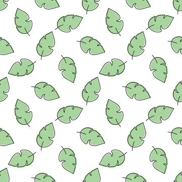 Seamless doodle leaves pattern for coloring book. Ethnic, floral, retro, vect Stock Illustration