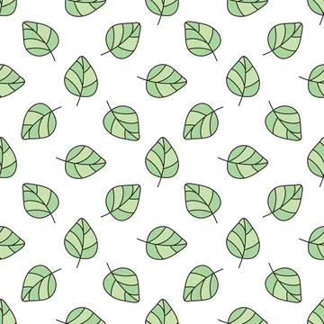 Seamless doodle leaves pattern for coloring book. Ethnic, floral, retro, vect Stock Illustration