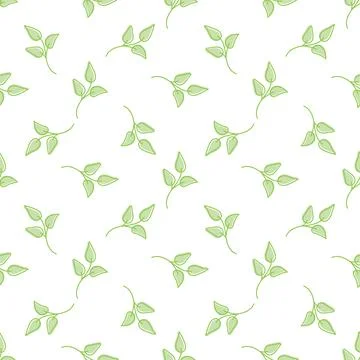 Seamless doodle leaves pattern for coloring book. Ethnic, floral, retro, vect Stock Illustration