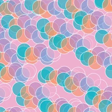 Seamless doodle multicoloure bubble shape pattern background Illustrazione stock