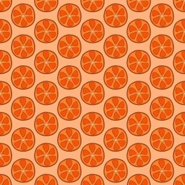 Seamless doodle orange pattern Illustrazione stock