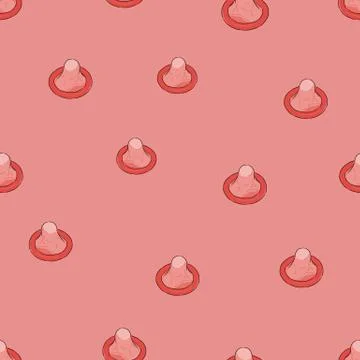 Seamless doodle pattern. condom. vector illustration Stock-Illustration