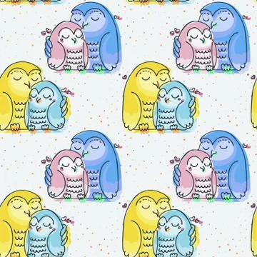 Seamless doodle pattern with cute bird elements Illustrazione stock