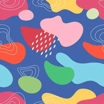 Seamless doodle pattern with different shapes. Abstract vector illustration Illustrazione stock