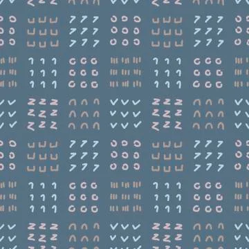 Seamless Doodle pattern of hand-drawn texture . Circles, zigzags, dots, dashe Illustrazione stock