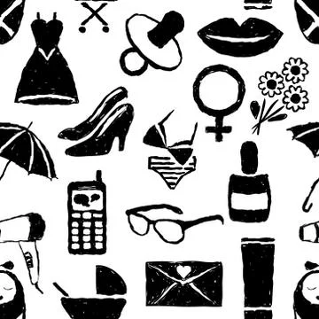 Seamless doodle pattern Stock Illustration