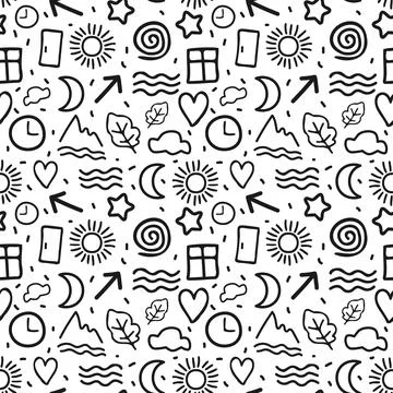 Seamless doodle pattern Stock Illustration
