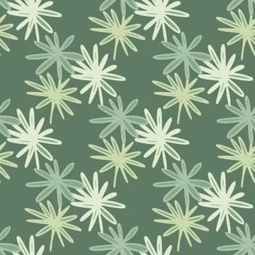 Seamless doodle pattern with spring daisy flowers. Simple botanic backdrop in Illustrazione stock