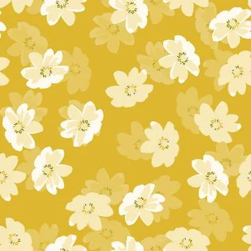 Seamless doodle tiny bloom pattern  background , greeting card or fabric Stock Illustration