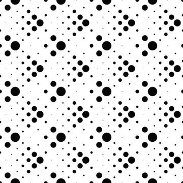 Seamless dot pattern background - monochrome abstract vector graphic Stock Illustration