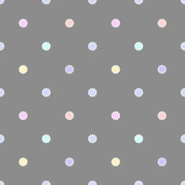 Seamless dot pattern. Colored circles on a gray background. Stock Illustration