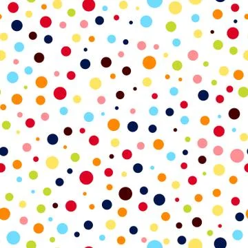 Seamless dot pattern with colorful circles on white background vector 스톡 일러스트