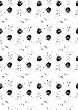 Seamless dot pattern. Hand painted circles with rough edges. Stock Illustration