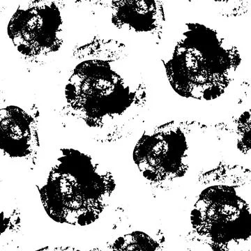 Seamless dot pattern. Hand painted circles with rough edges. Stock Illustration