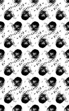 Seamless dot pattern. Hand painted circles with rough edges. Stock Illustration