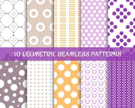 Seamless dot patterns romantic christmas set Illustrazione stock