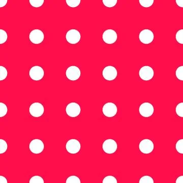Seamless dots circle white wallpaper pattern, vector illustration on pink Stock Illustration