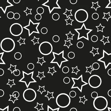 Seamless dots modern pattern. gray background geometry circle, star color sea Stock Illustration