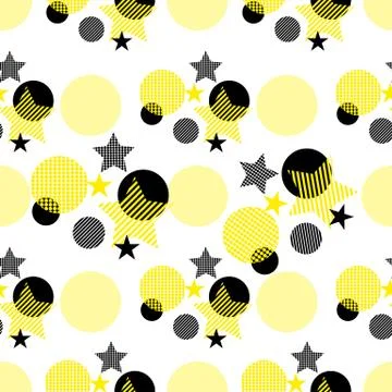 Seamless dots modern pattern. white background geometry circle color seamless Stock Illustration