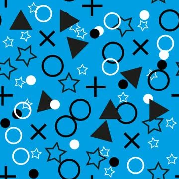 Seamless dots modern triangle pattern. blue background geometry circle, star Stock Illustration
