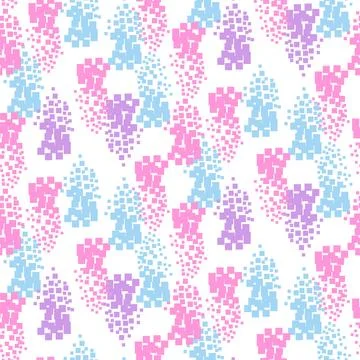Seamless dots spotted patches pattern. Abstract blue pink all over print イラスト素材