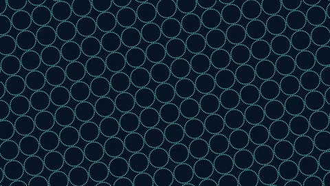 Seamless dotted circle pattern animation on dark background, abstract geometry Stock Footage 333134796