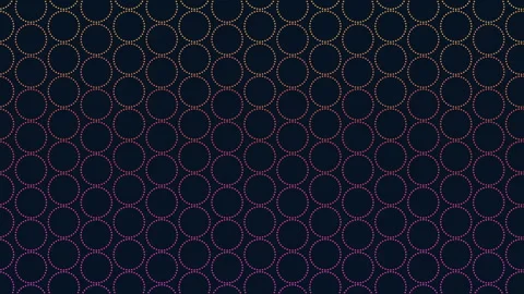 Seamless dotted circle pattern animation on dark blue geometric background Stock Footage 333135650