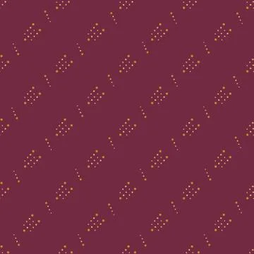 Seamless dotted diagonal geometric golden patterns on a magenta background Stock Illustration