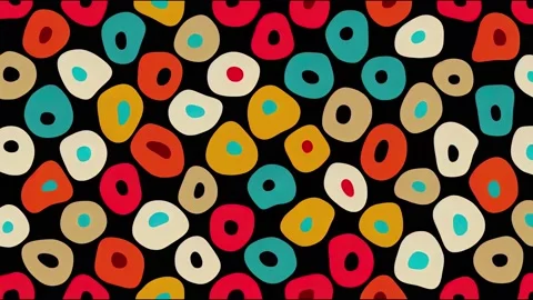 Seamless dotted folk art animation with shells. Colored bright Stock Footage 220118877