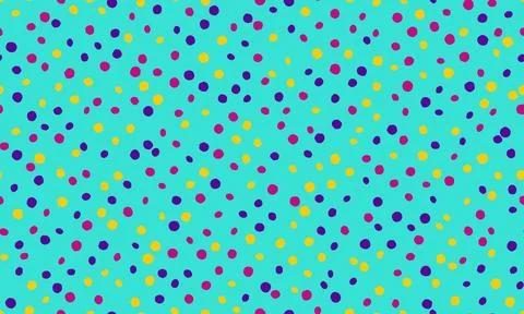 Seamless dotted pattern with colorful circles, ideal for textile fabrics, w.. 库存插图