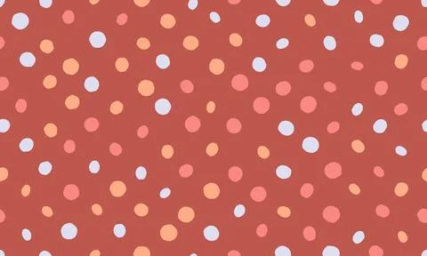 Seamless dotted pattern with colorful circles, ideal for textile fabrics, w.. Illustrazione stock