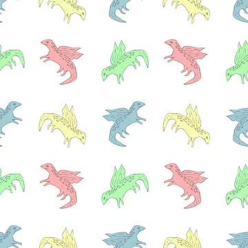 Seamless dragon pattern Stock Illustration