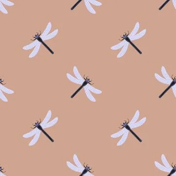 Seamless dragonflies pattern Stock Illustration