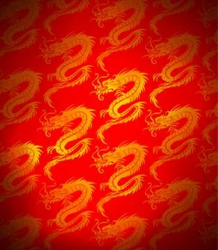 Seamless dragons pattern Stock Illustration