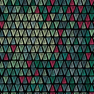Seamless drawing triangle pattern. Illustrazione stock