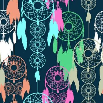 Seamless dreamcatcher Illustrazione stock