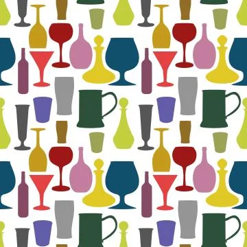 Seamless drinks background Stock Illustration