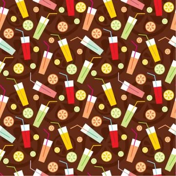 Seamless drinks pattern Stock Illustration