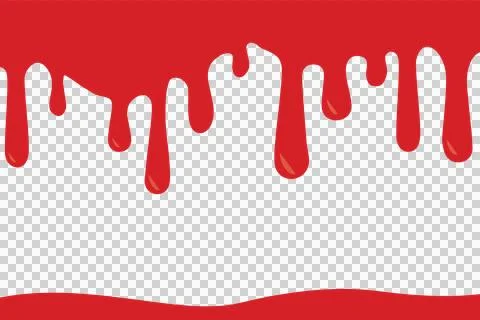 Seamless Dripping Blood Border Pattern. 스톡 일러스트