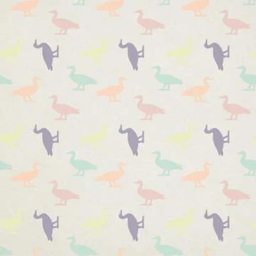 Seamless duck pattern for your designs on paper texture Stock Illustration