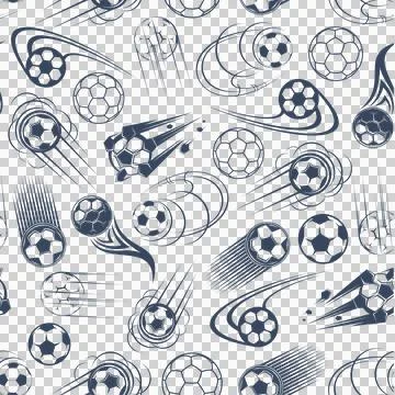 Seamless Dynamic Soccer Ball Pattern with Motion Trails Stock Illustration