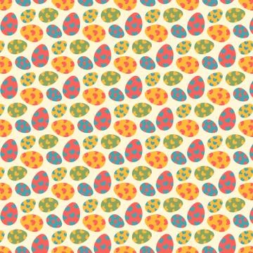 Seamless easter egg pattern and background vector illustration Stock Illustration
