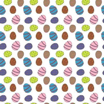 Seamless Easter Egg Pattern with Colorful Designs Stock Illustration