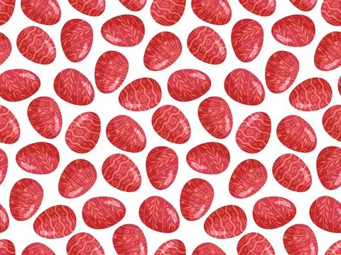 Seamless Easter Egg pattern. Hand drawn traditional religious Holiday symbol イラスト素材