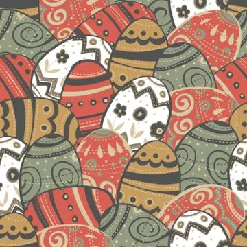 Seamless easter eggs pattern. Stock Illustration