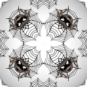 Seamless easter eggs pattern with spiders Illustrazione stock