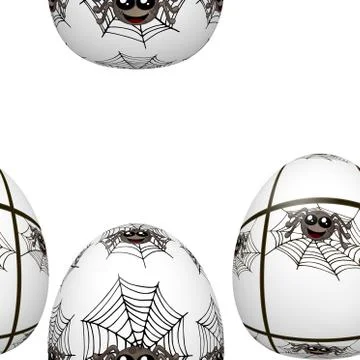 Seamless easter eggs pattern with spiders イラスト素材