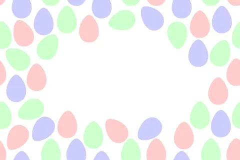 Seamless easter frame, border with ornamental eggs. Vector pastel multicolor  Illustrazione stock