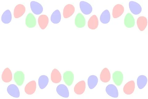 Seamless easter frame with ornamental eggs. Vector pastel multicolor holiday  Stock Illustration