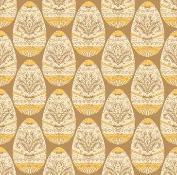 Seamless Easter pattern with decorative eggs adorned with elegant designs and Stockillustratie